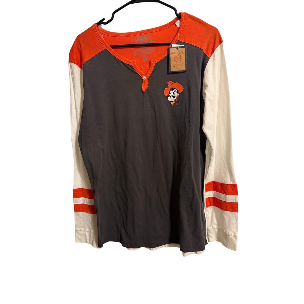 Three Square 100% Cotton OSU Long Sleeve Shirt - Women's XL NWT